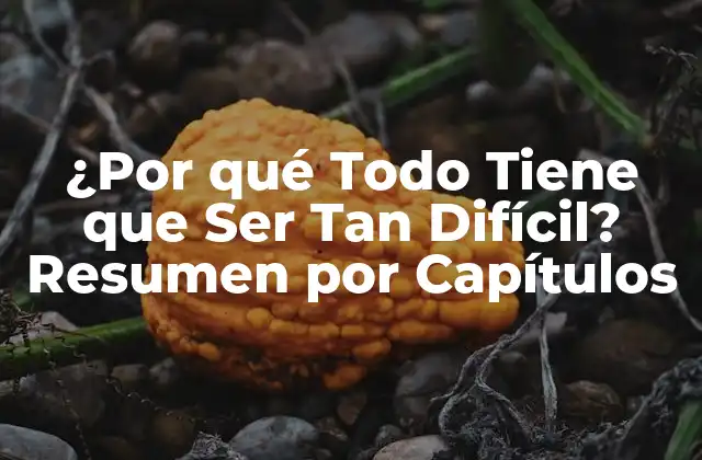 ¿por Qué Todo Tiene que Ser Tan Difícil? Resumen por Capítulos