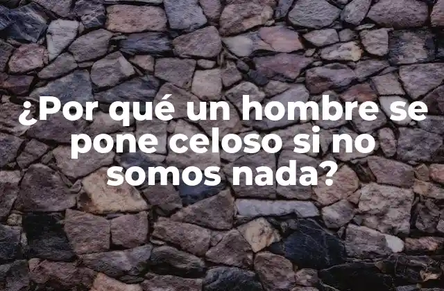 ¿por Qué un Hombre Se Pone Celoso Si No Somos Nada?
