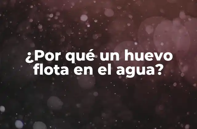 ¿por Qué un Huevo Flota en el Agua?