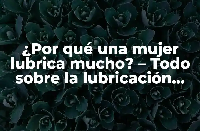 ¿por Qué una Mujer Lubrica Mucho? – Todo sobre la Lubricación Vaginal