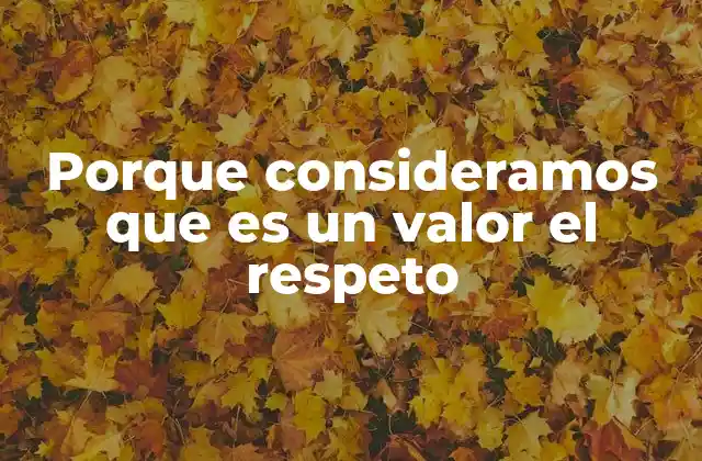Porque Consideramos que es un Valor el Respeto 2 La importancia de reconocer el respeto como un pilar de la convivencia