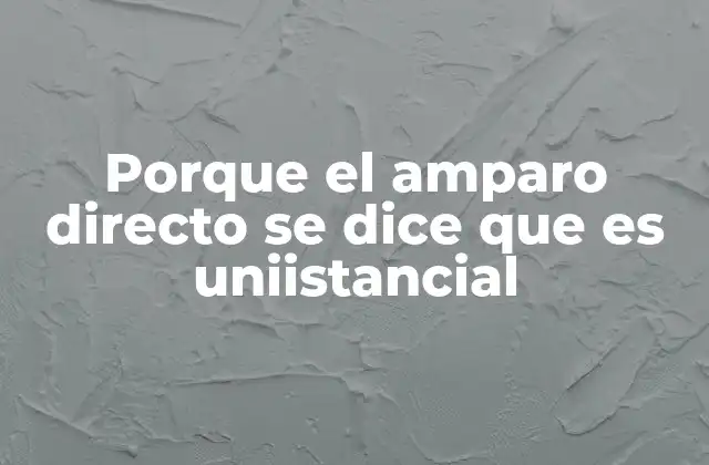 Porque el Amparo Directo Se Dice que es Uniistancial 2 El amparo directo y la protección inmediata de derechos