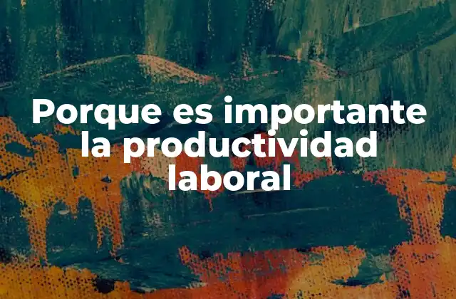 Porque es Importante la Productividad Laboral