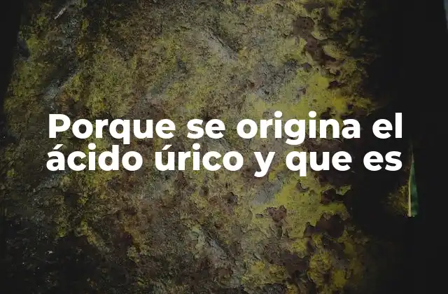 Porque Se Origina el Ácido Úrico y que es