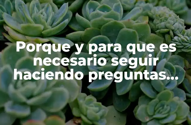 Porque y para que es Necesario Seguir Haciendo Preguntas Filosóficas