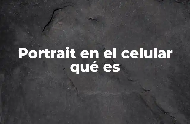 Portrait en el Celular Qué es