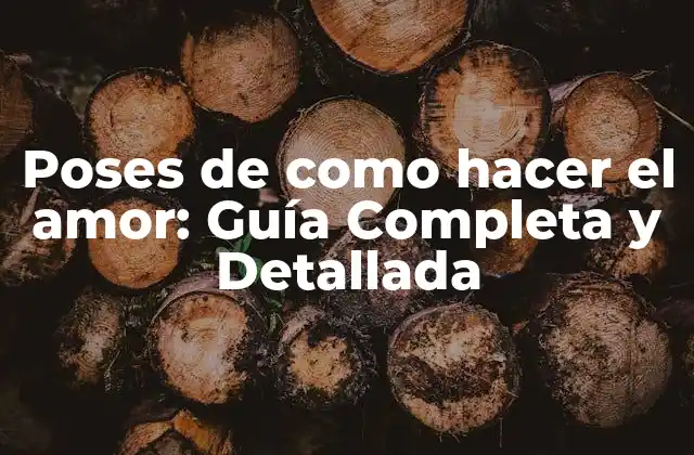 Poses de como Hacer el Amor: Guía Completa y Detallada