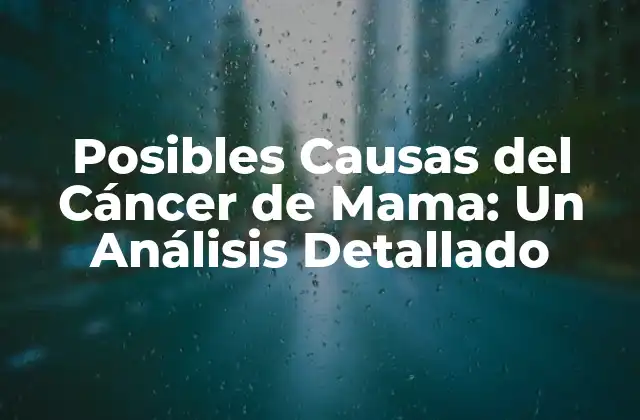 Posibles Causas Del Cáncer de Mama: un Análisis Detallado