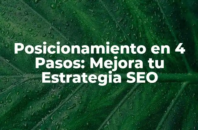 Posicionamiento en 4 Pasos: Mejora Tu Estrategia Seo