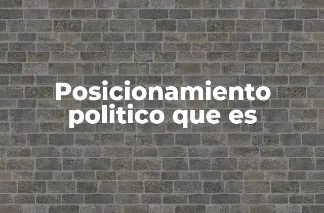 Posicionamiento Politico que es