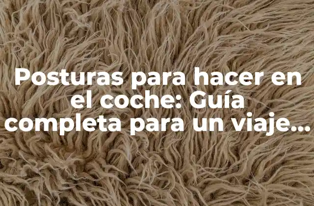 Posturas para Hacer en el Coche: Guía Completa para un Viaje Cómodo