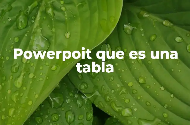 Powerpoit que es una Tabla