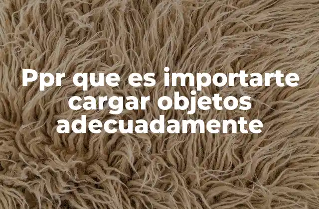 Ppr que es Importarte Cargar Objetos Adecuadamente