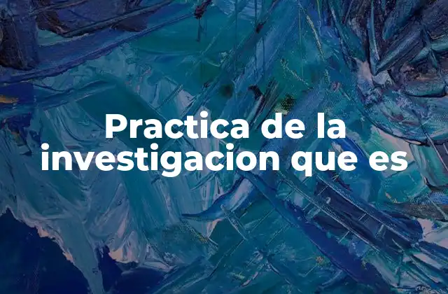 Practica de la Investigacion que es