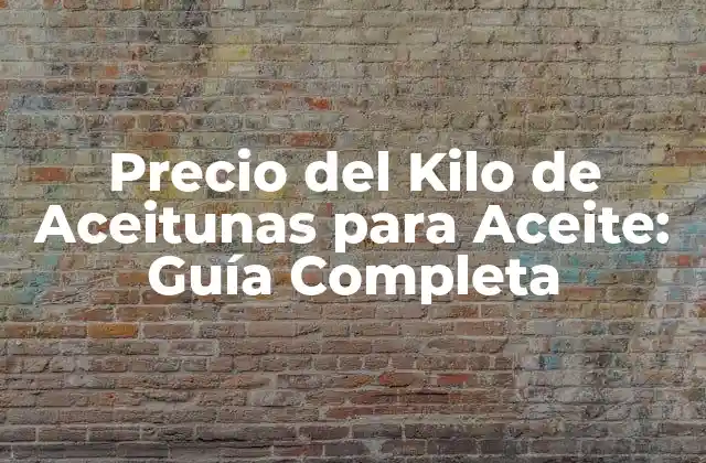 Precio Del Kilo de Aceitunas para Aceite: Guía Completa