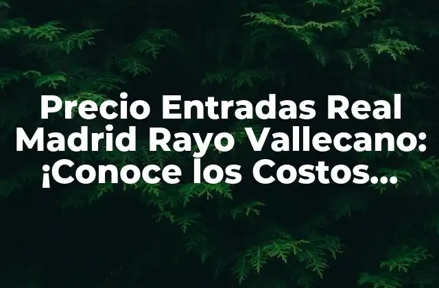 Precio Entradas Real Madrid Rayo Vallecano: ¡conoce los Costos para Ver a los Blancos en Acción!