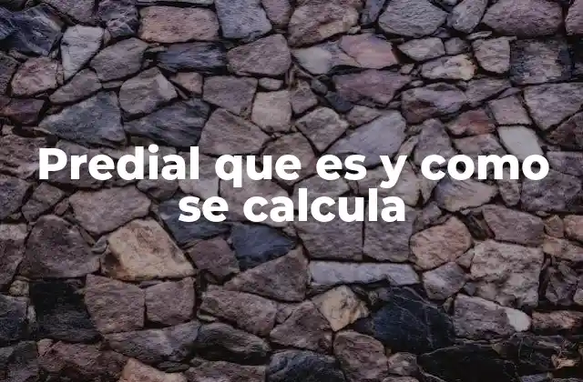 Predial que es y como Se Calcula