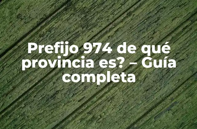 Prefijo 974 de Qué Provincia Es? – Guía Completa