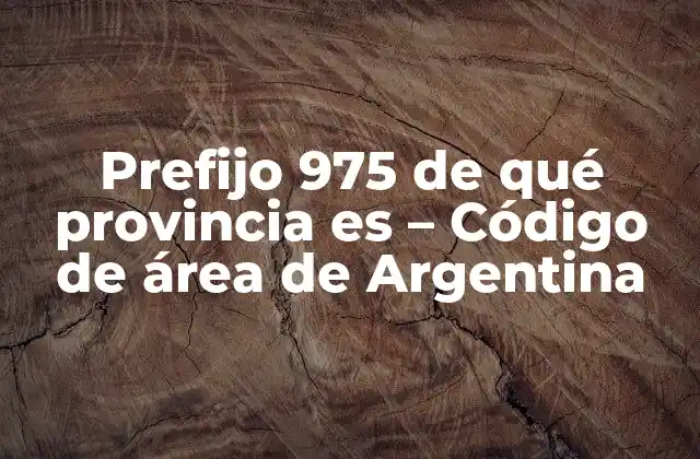 Prefijo 975 de Qué Provincia es – Código de Área de Argentina