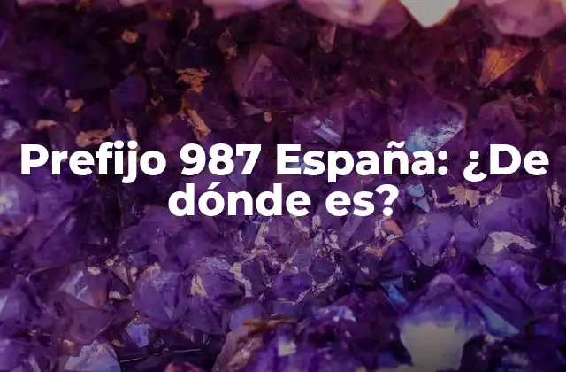 Prefijo 987 España: ¿de Dónde Es?