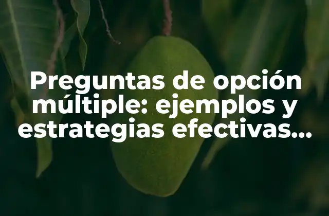 Preguntas de Opción Múltiple: Ejemplos y Estrategias Efectivas para Evaluar Conocimientos