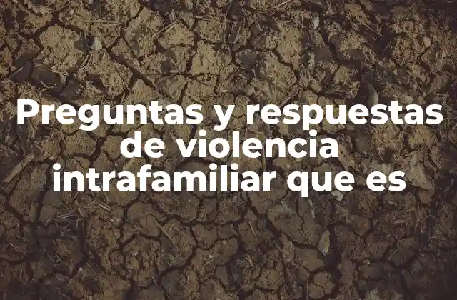 Preguntas y Respuestas de Violencia Intrafamiliar que es