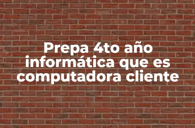 Prepa 4to Año Informática que es Computadora Cliente