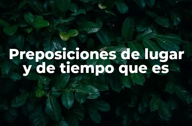 Preposiciones de Lugar y de Tiempo que es