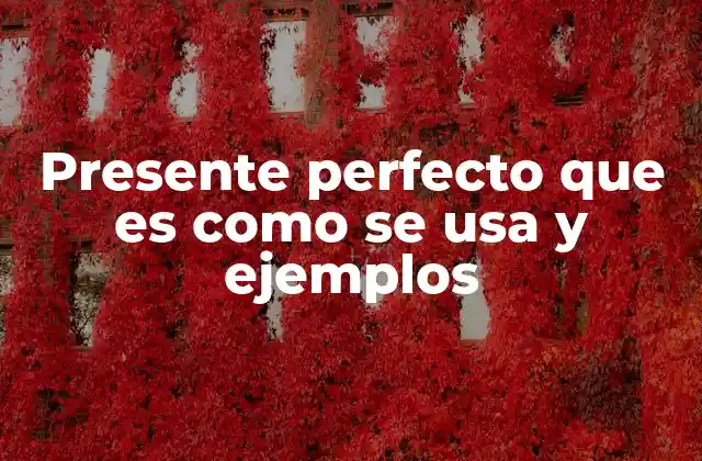 Presente Perfecto que es como Se Usa y Ejemplos