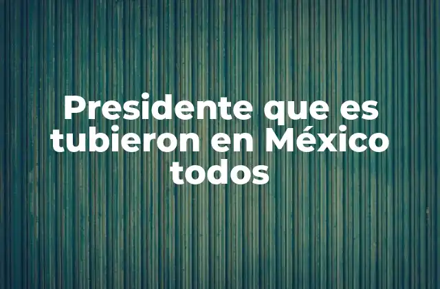 Presidente que es Tubieron en México Todos