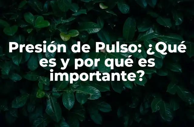 Presión de Pulso: ¿qué es y por Qué es Importante?
