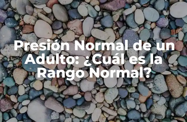 Presión Normal de un Adulto: ¿cuál es la Rango Normal?