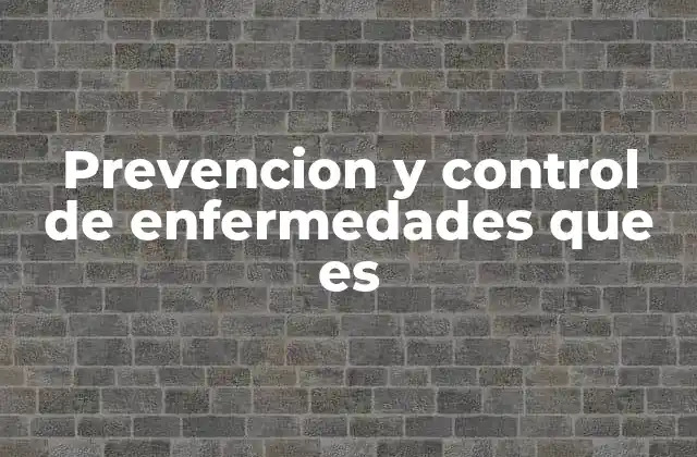 Prevencion y Control de Enfermedades que es
