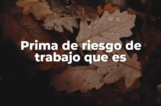 Prima de Riesgo de Trabajo que es