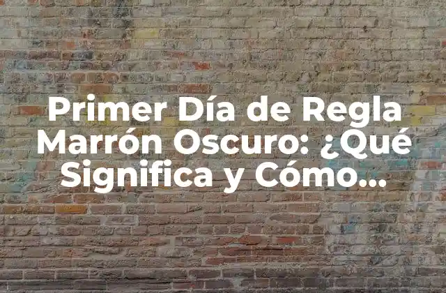 Primer Día de Regla Marrón Oscuro: ¿qué Significa y Cómo Afecta a la Salud Femenina?