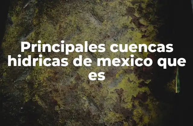 Principales Cuencas Hidricas de Mexico que es