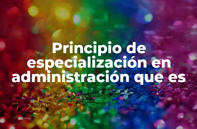 El rol de la especialización en la estructura organizacional