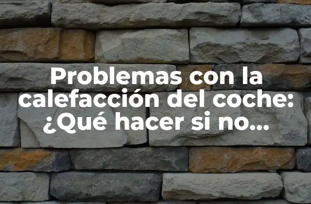 Problemas con la Calefacción Del Coche: ¿qué Hacer Si No Funciona?