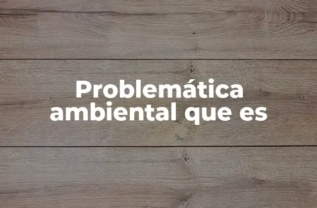Problemática Ambiental que es