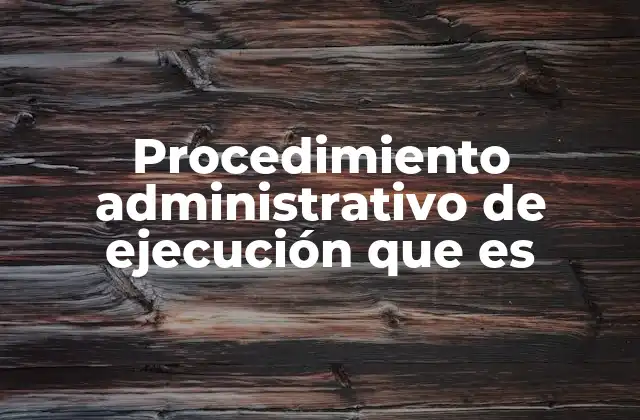 Procedimiento Administrativo de Ejecución que es