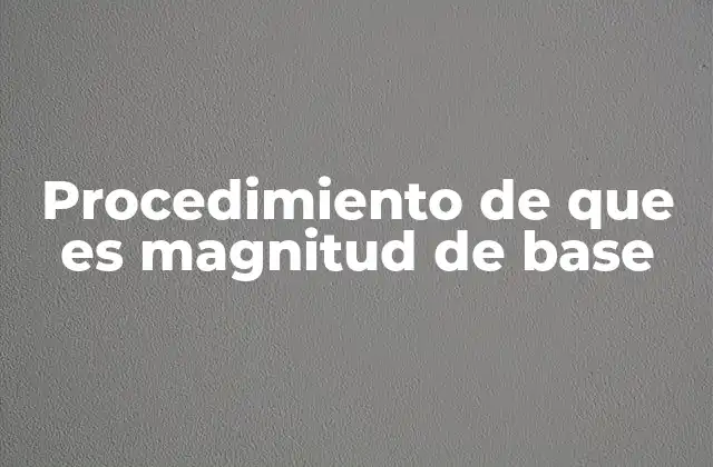 Procedimiento de que es Magnitud de Base