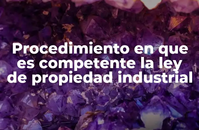 Procedimiento en que es Competente la Ley de Propiedad Industrial