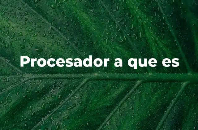 Procesador a que es