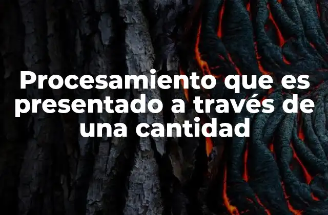 Procesamiento que es Presentado a Través de una Cantidad