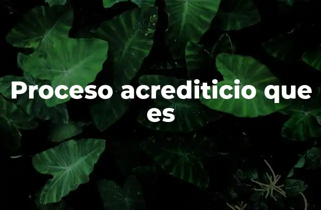 Proceso Acrediticio que es