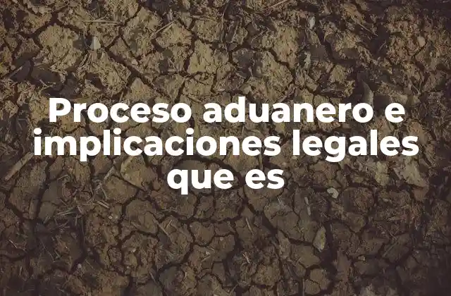 Proceso Aduanero e Implicaciones Legales que es