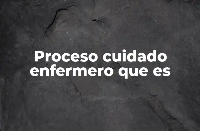 Proceso Cuidado Enfermero que es