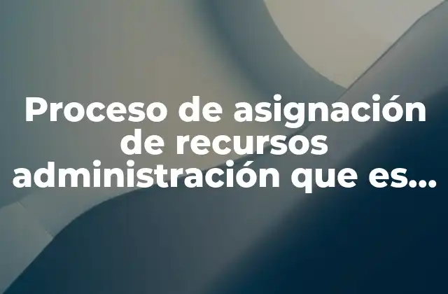 Proceso de Asignación de Recursos Administración que es Presentación