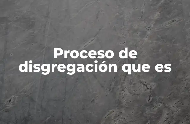 La fragmentación como consecuencia de la disgregación
