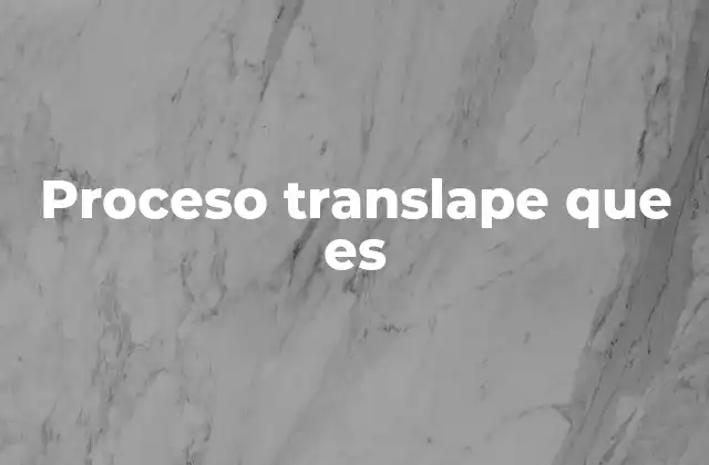 Proceso Translape que es